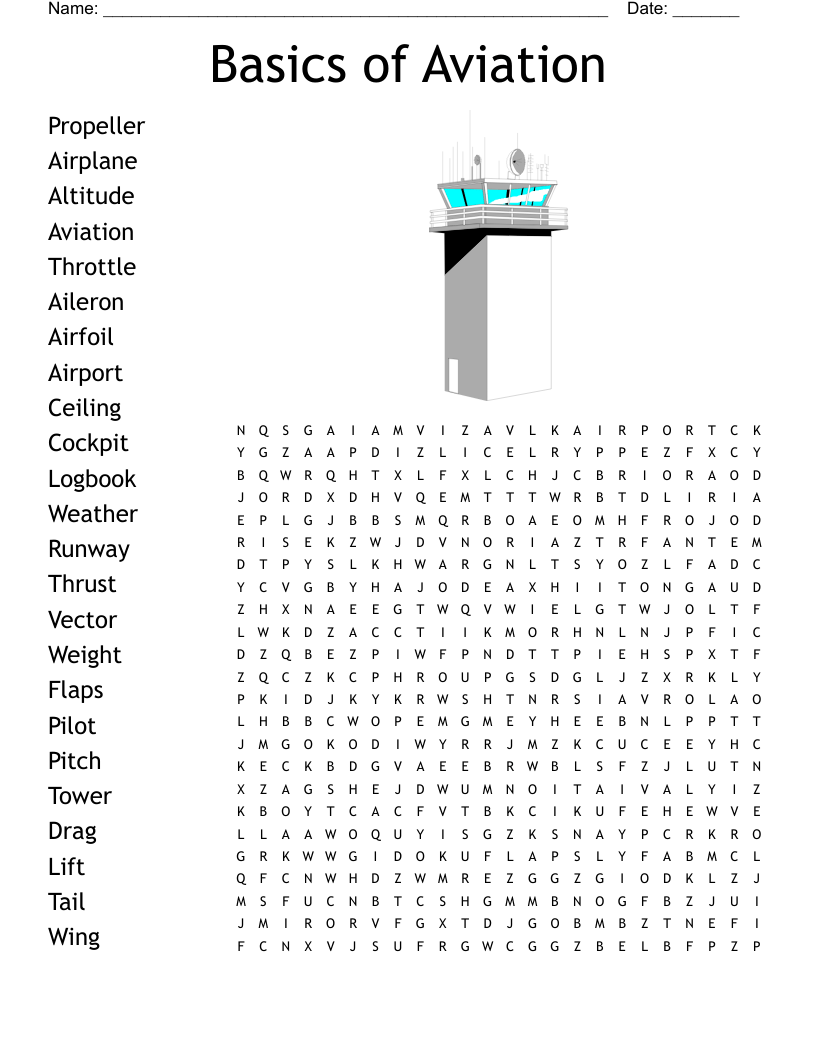 Aviation Vocabulary Crossword WordMint