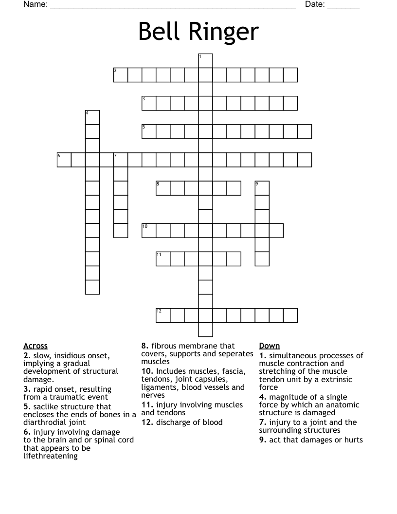 Bell Ringer Crossword WordMint