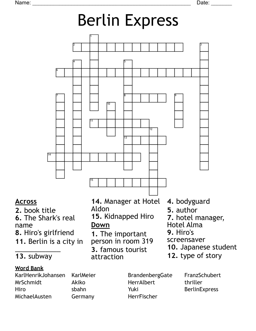 Berlin Express Crossword WordMint