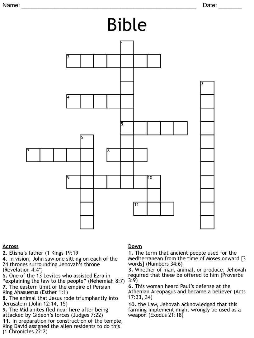 Bible Crossword WordMint