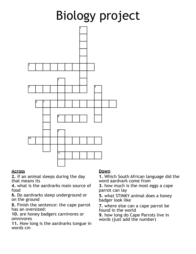Biologists Eggs Crossword