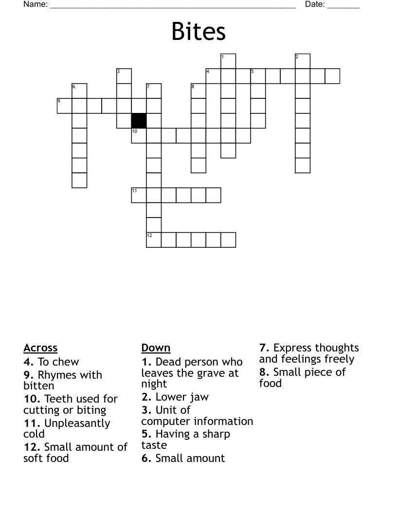 Bites Crossword WordMint