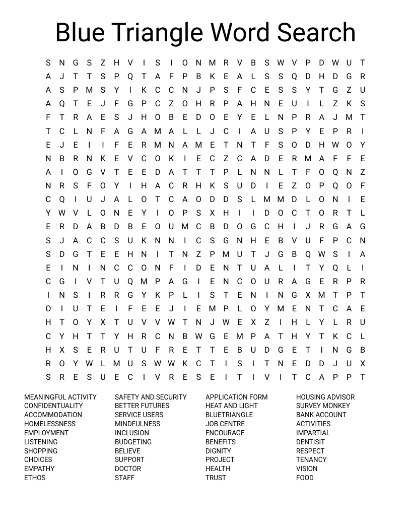 Blue Triangle Word Search WordMint