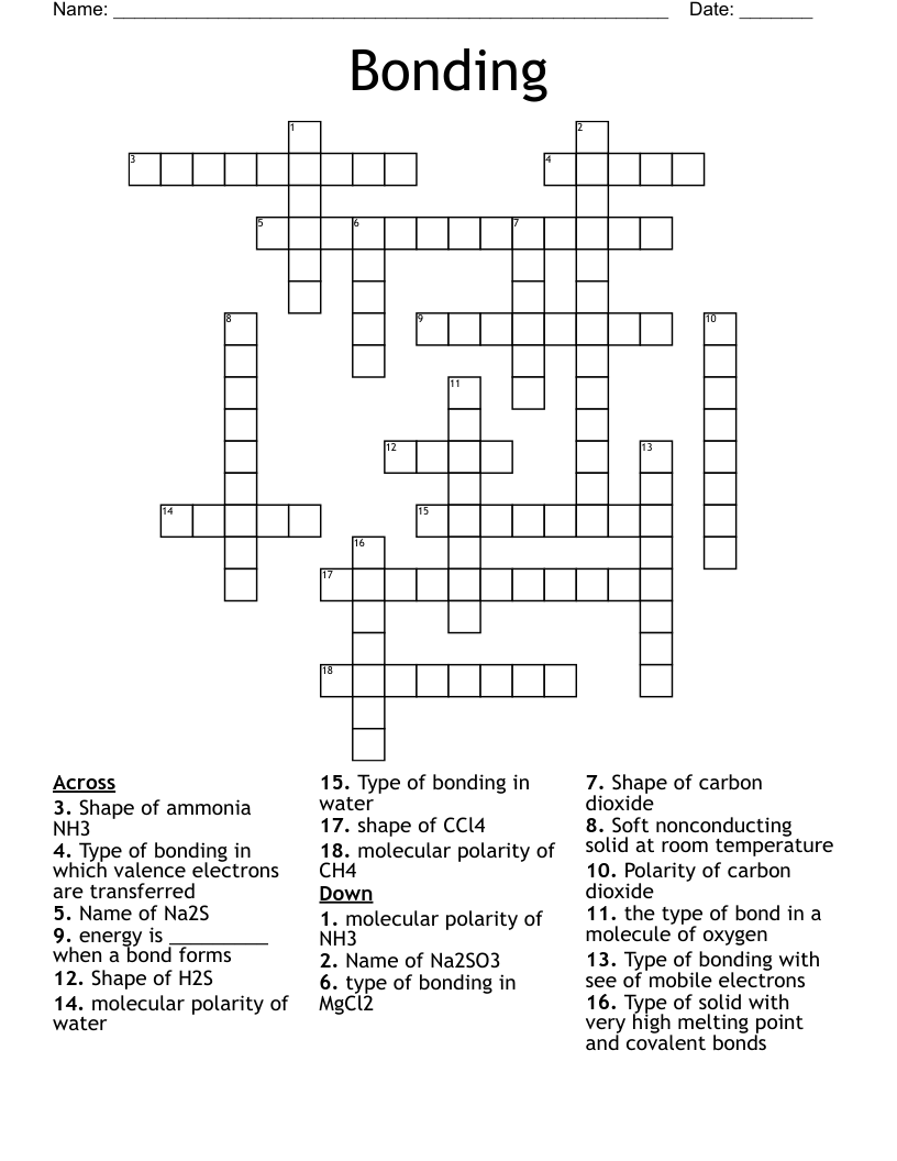 Bonding Crossword WordMint