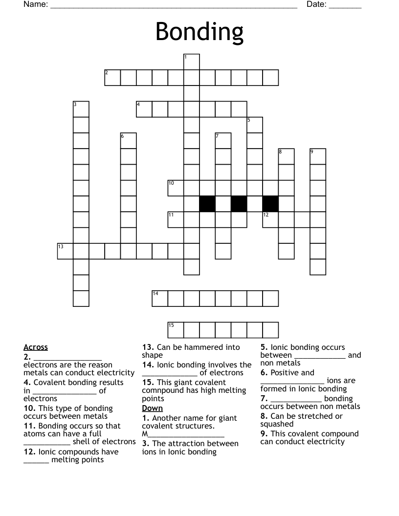 Bonding Crossword WordMint