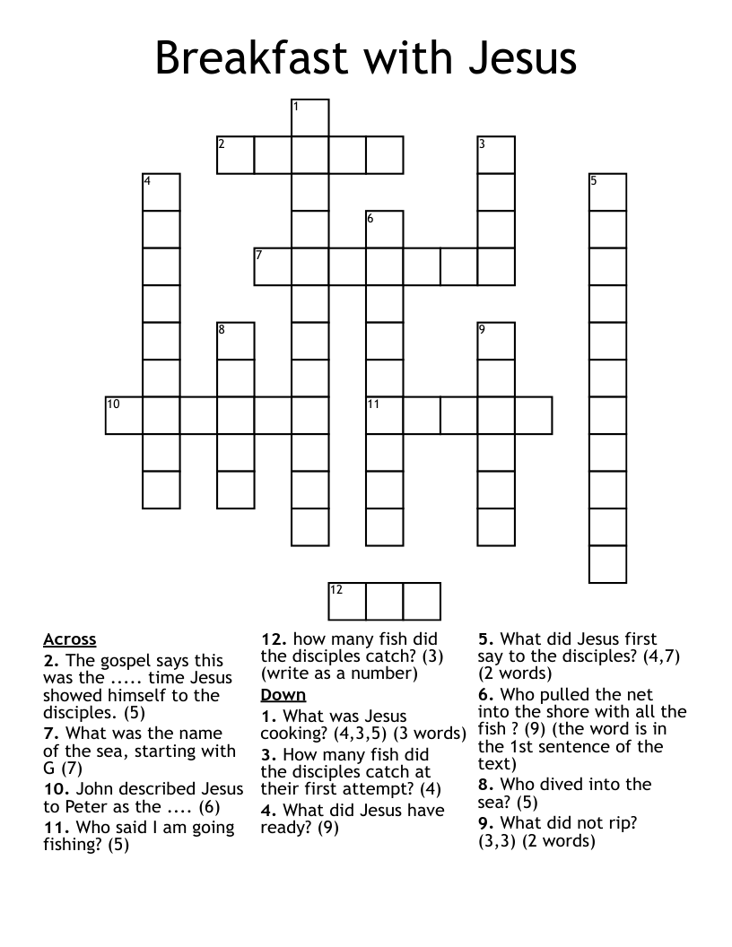 Breakfast with Jesus Crossword WordMint