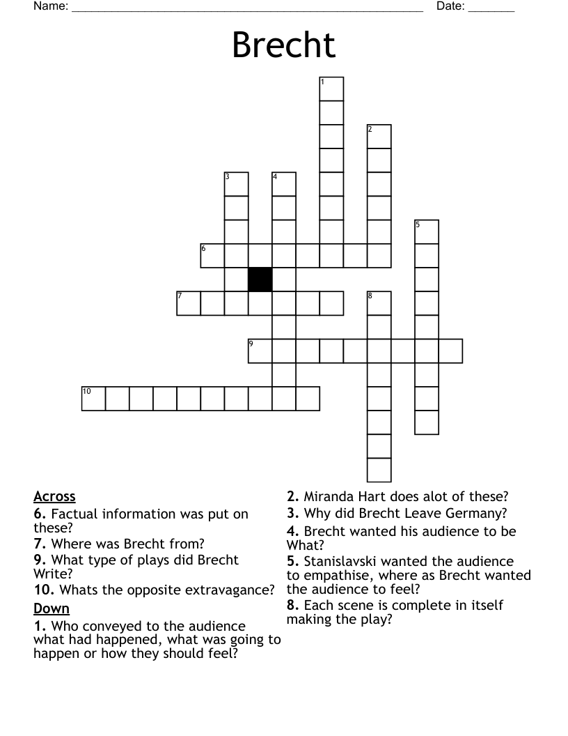 Brecht Word Search WordMint
