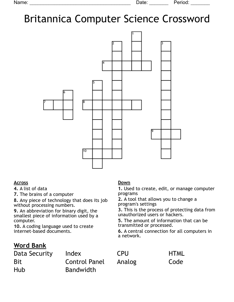Britannica Computer Science Crossword WordMint