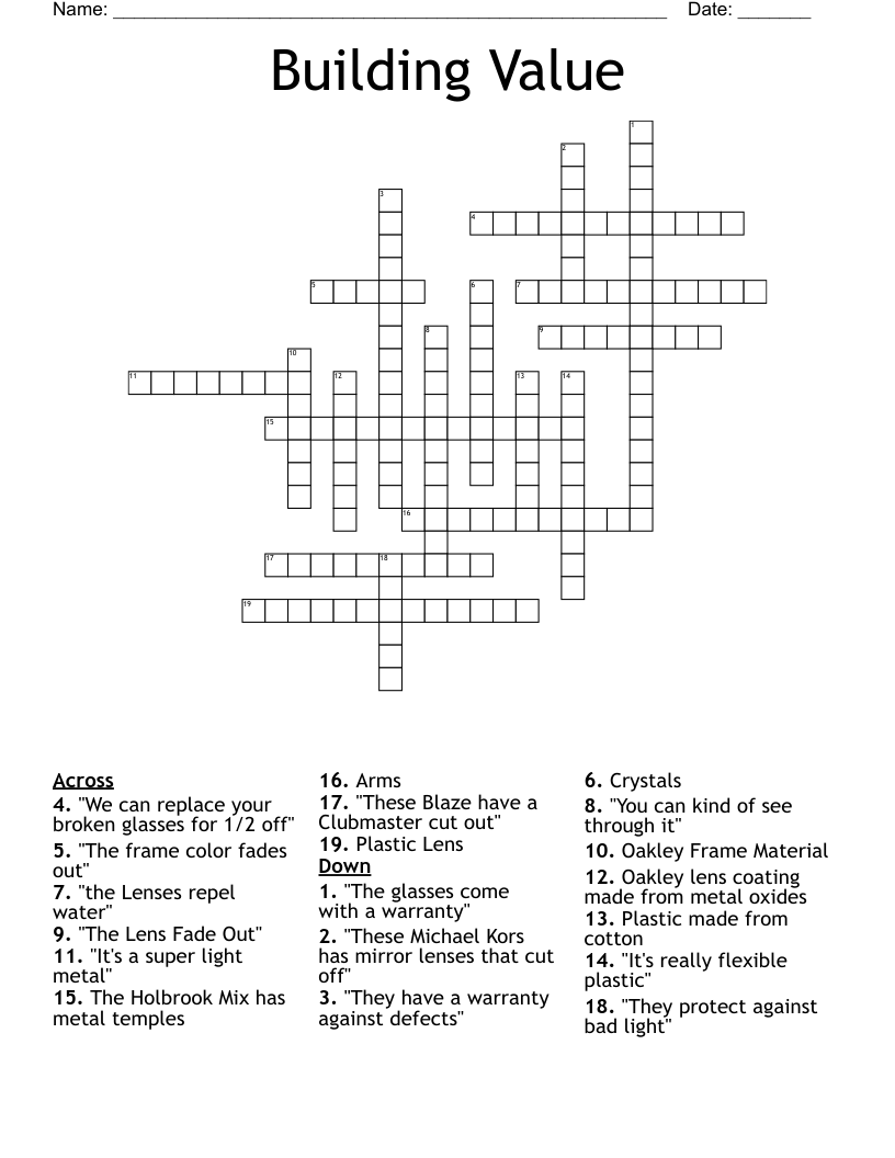 Building Value Crossword WordMint