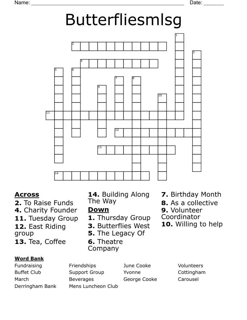 Butterfliesmlsg Crossword WordMint