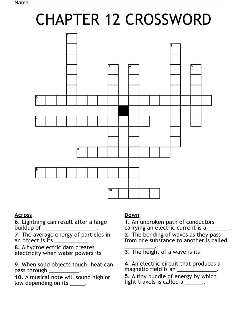 CHAPTER 12 CROSSWORD WordMint