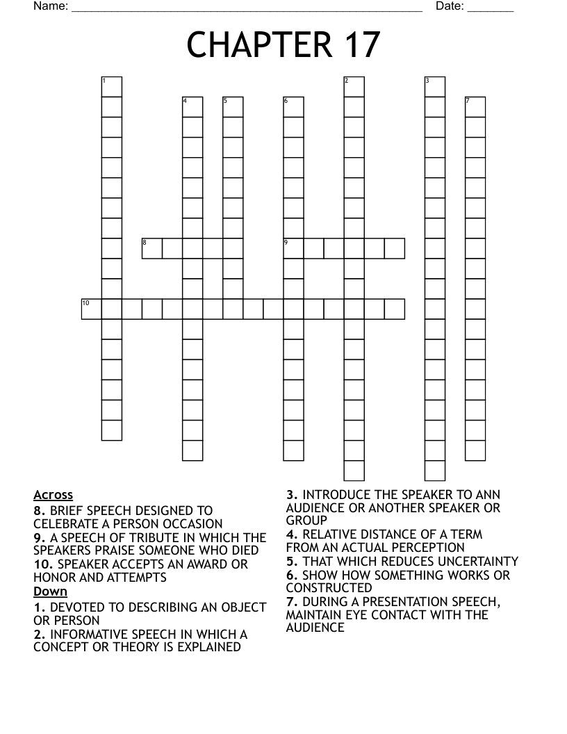 CHAPTER 17 Crossword WordMint