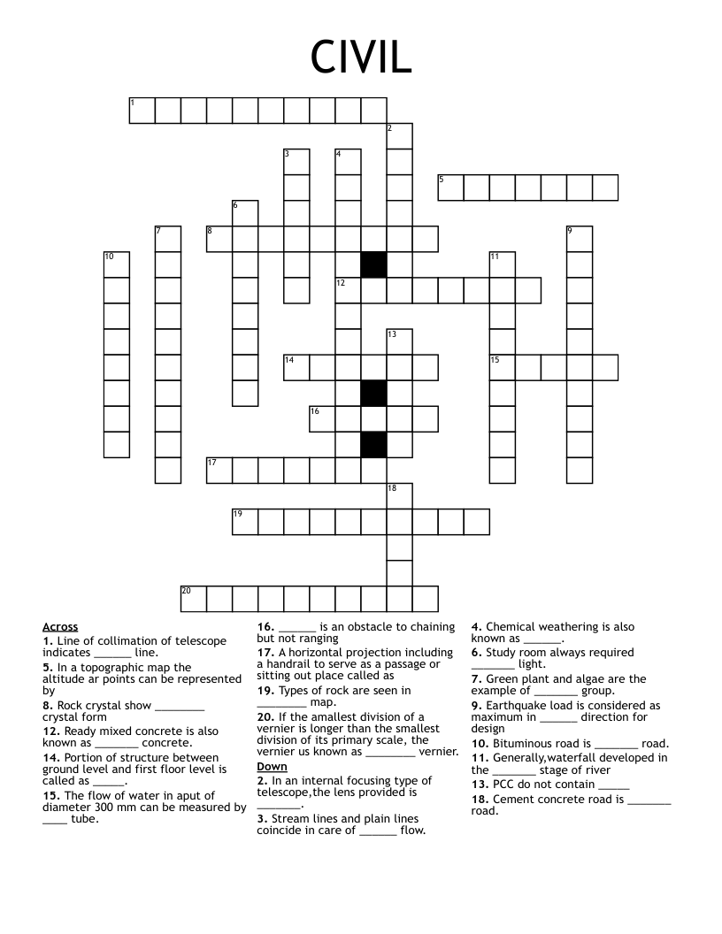 CIVIL Crossword WordMint
