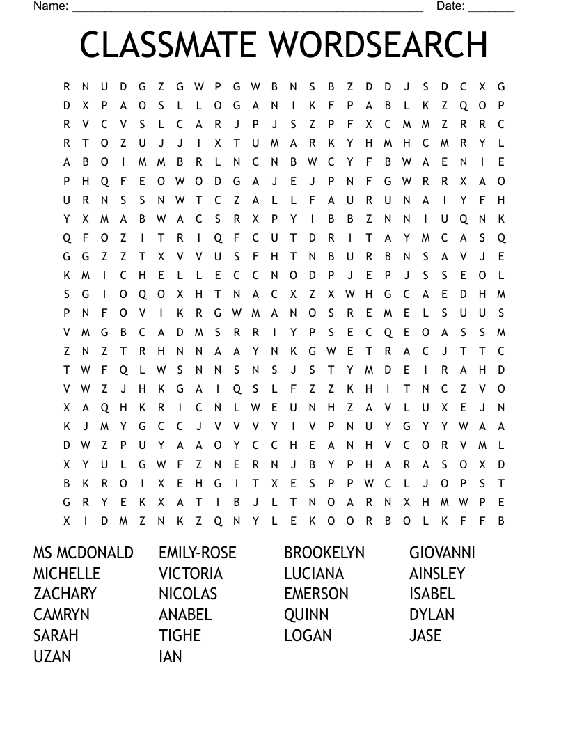 CLASSMATE WORDSEARCH WordMint