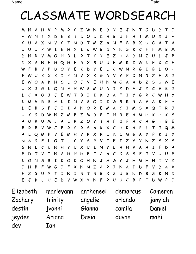 CLASSMATE WORDSEARCH WordMint