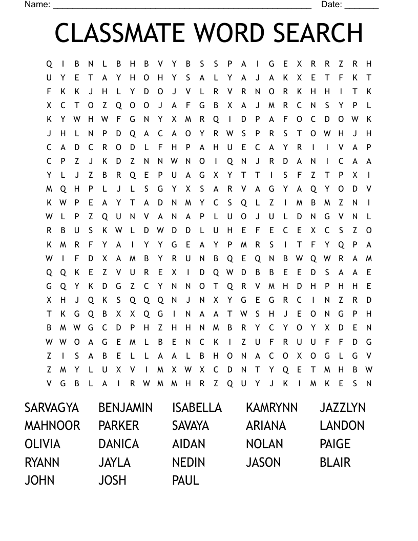 CLASSMATE WORD SEARCH WordMint