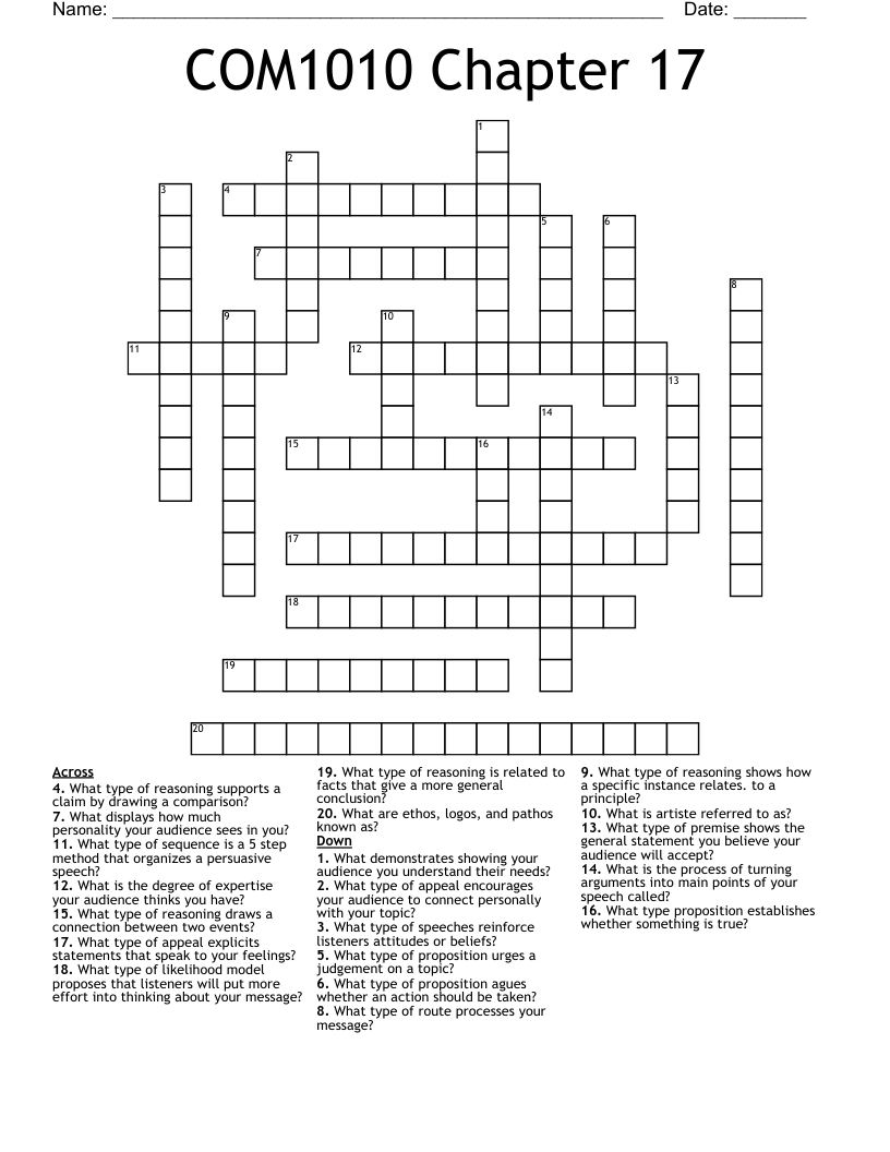 COM1010 Chapter 17 Crossword WordMint
