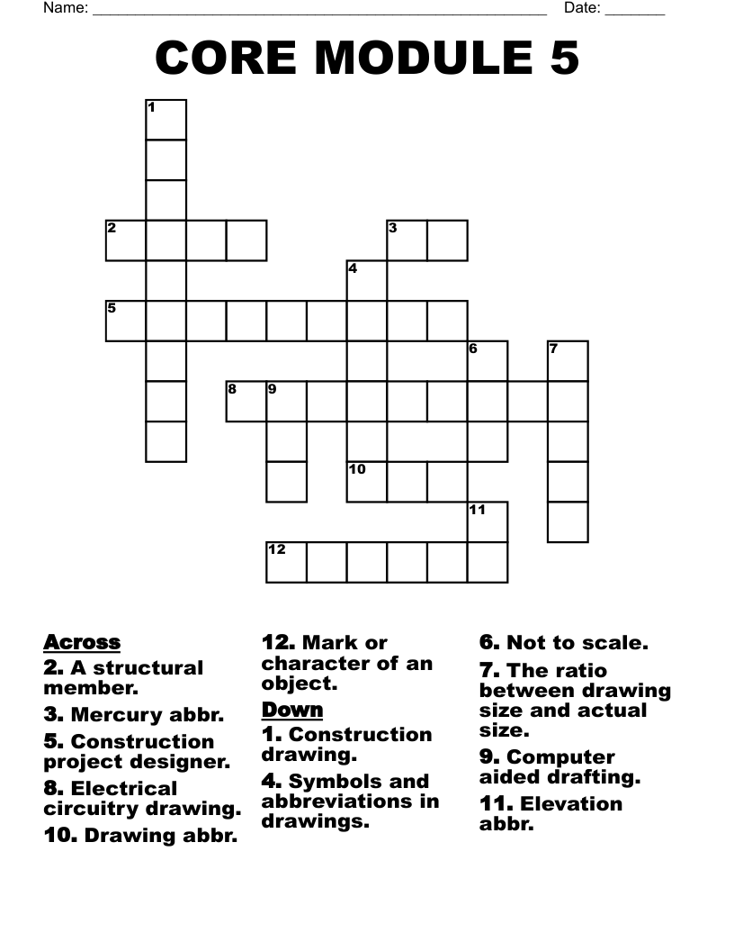 CORE MODULE 5 Crossword WordMint