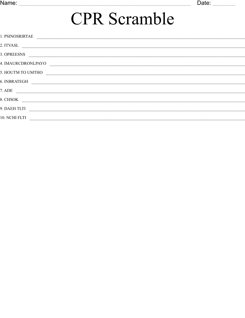 CPR Scramble WordMint