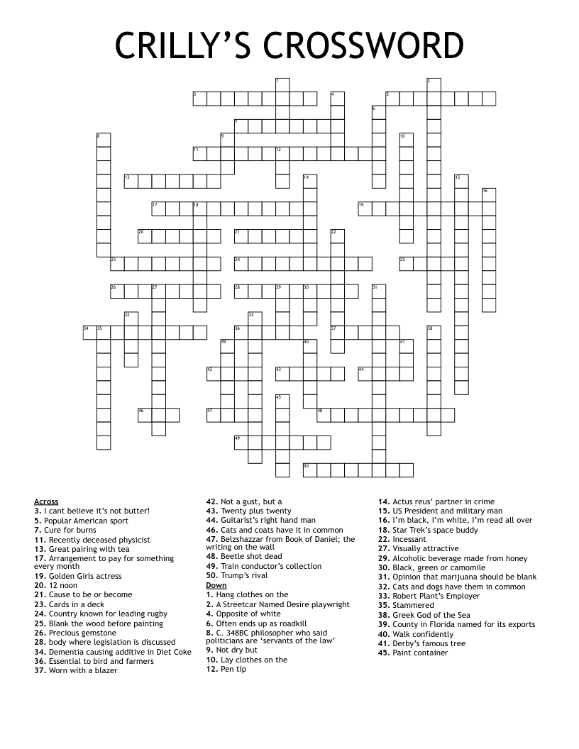 CRILLY’S CROSSWORD WordMint