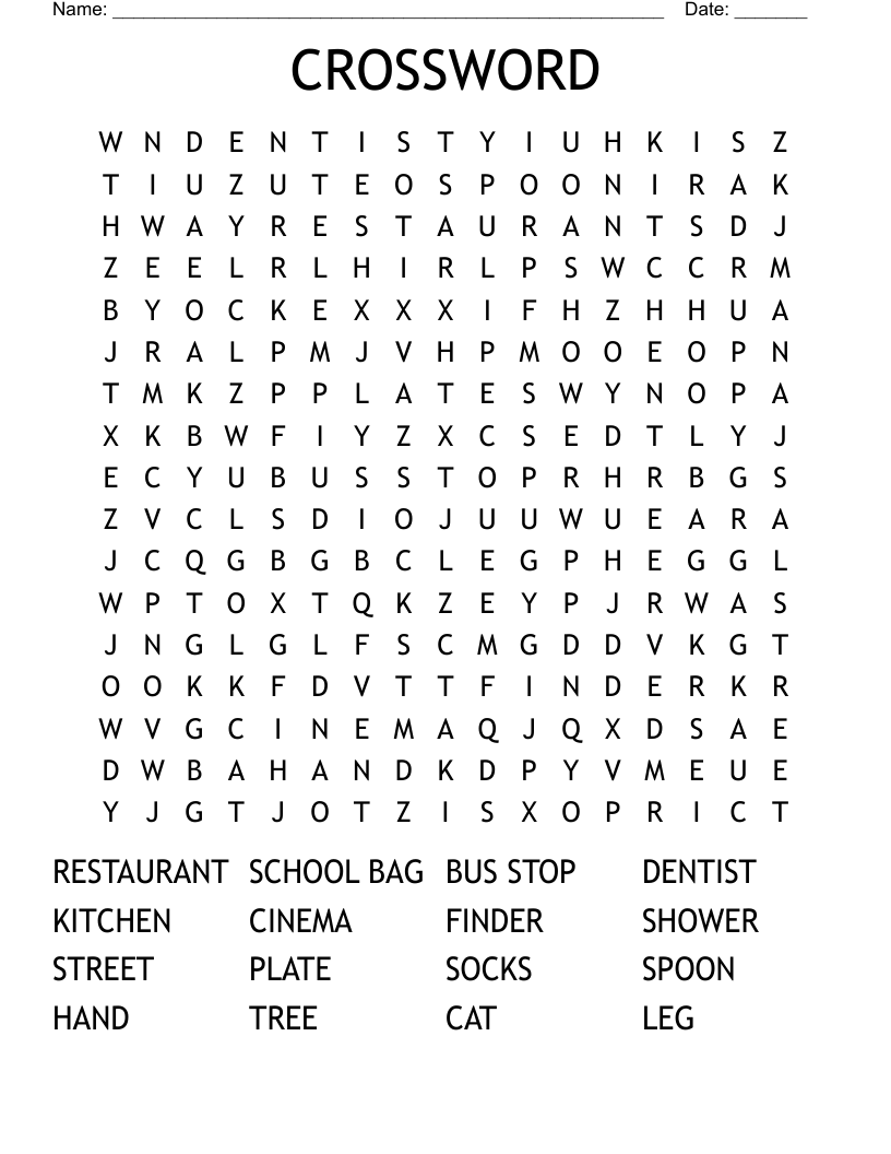 CROSSWORD Word Search WordMint