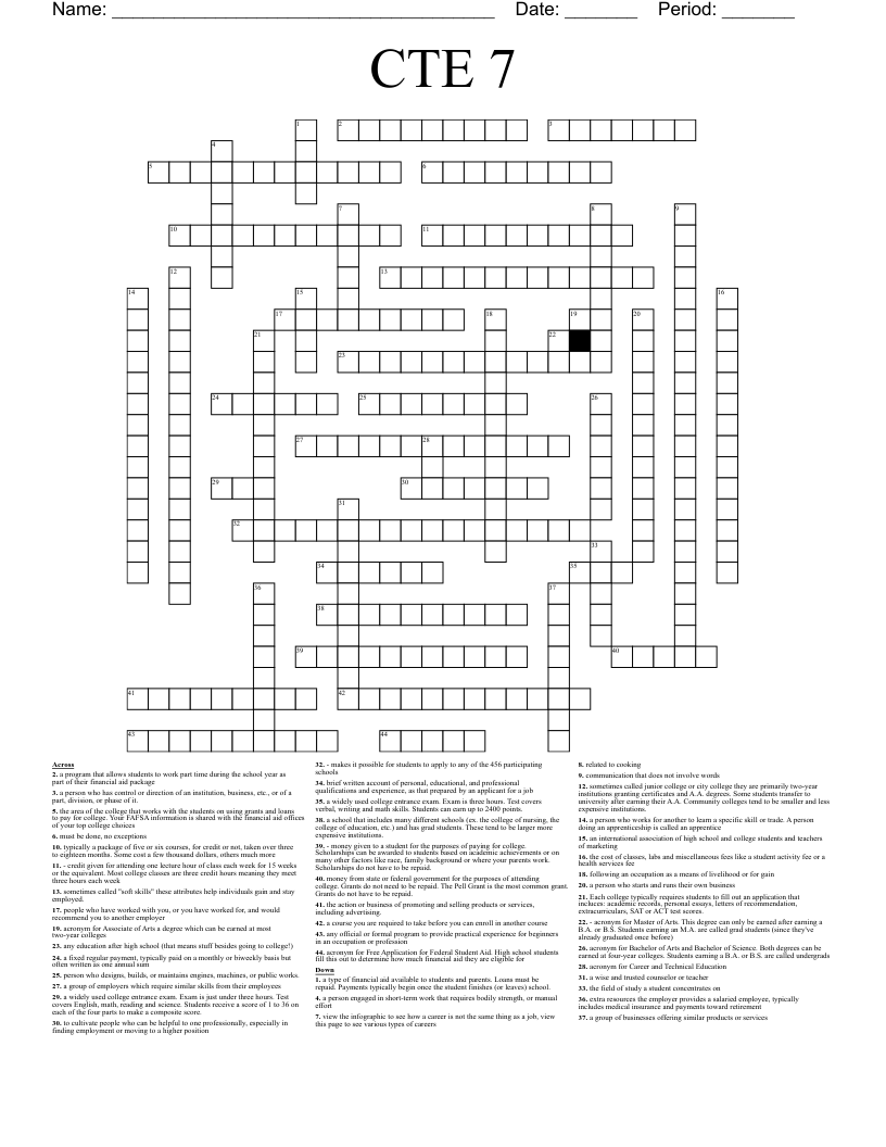 Police Crossword WordMint