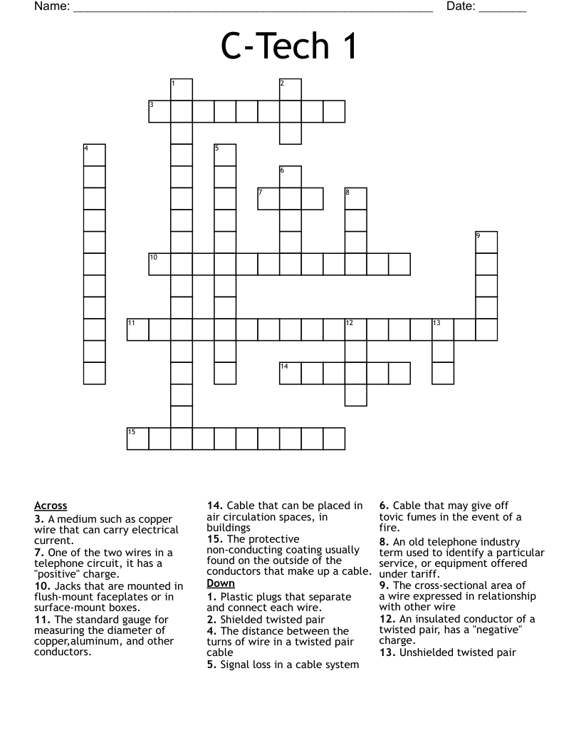 CTech 1 Crossword WordMint
