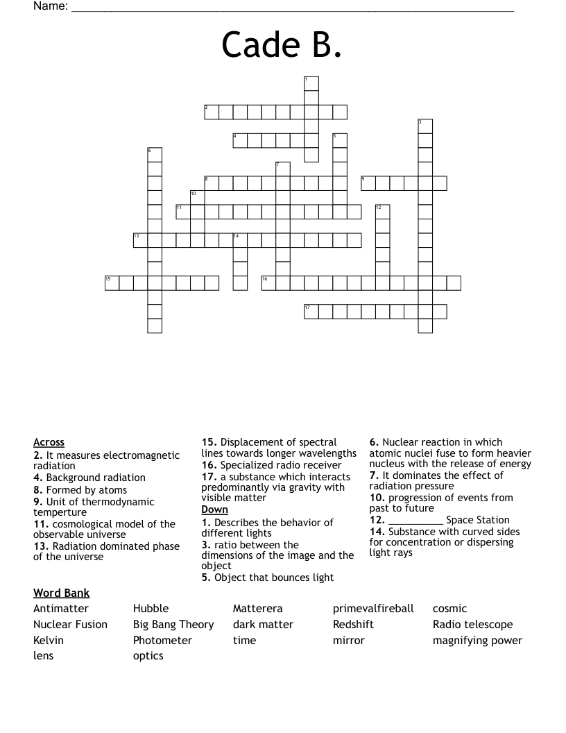Cade B. Crossword WordMint