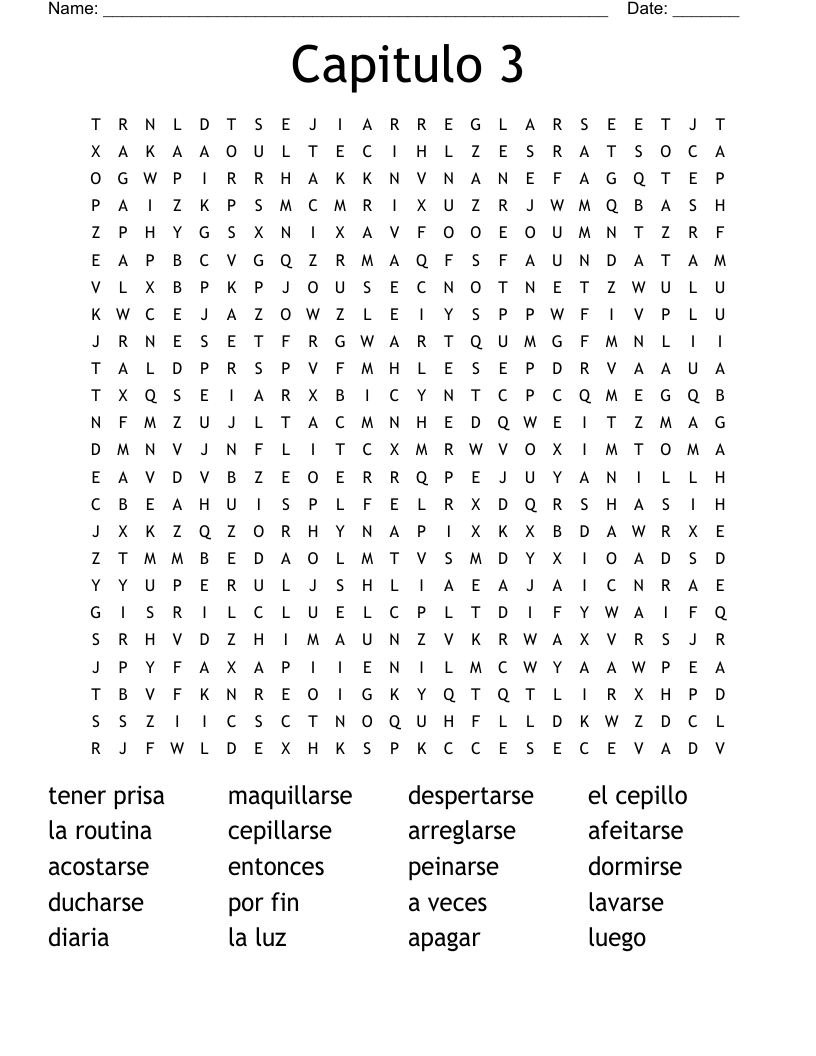 Capitulo 3 Word Search - WordMint