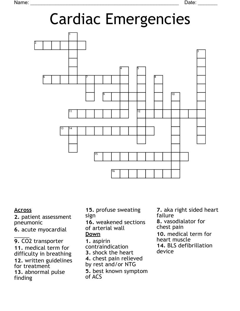 FIRST AID Crossword WordMint