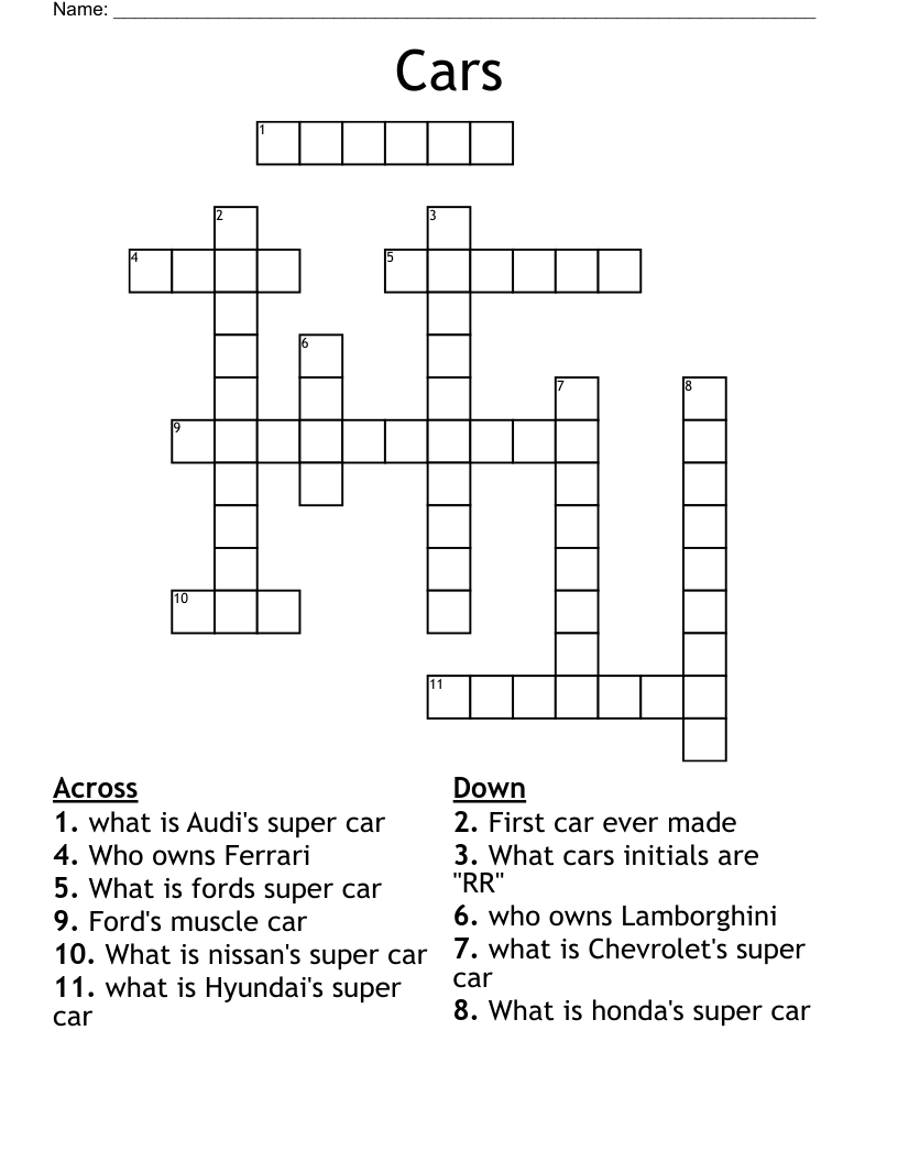 V8 SUPERCARS Word Search WordMint