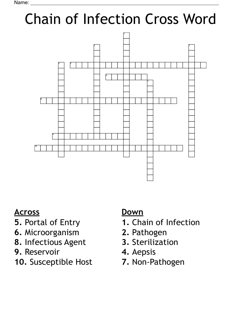 Chain of Infection Cross Word WordMint