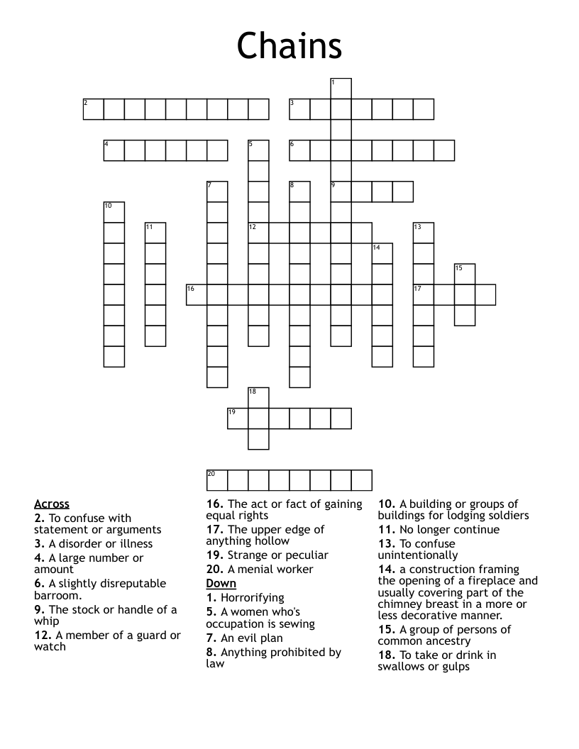 Chains Crossword WordMint