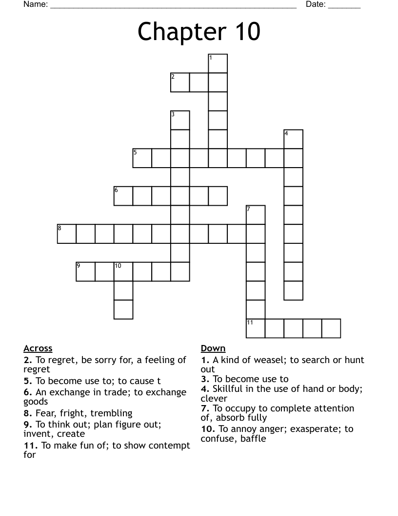 Chapter 10 Crossword WordMint