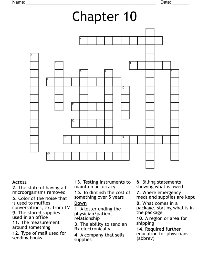 Chapter 10 Crossword WordMint