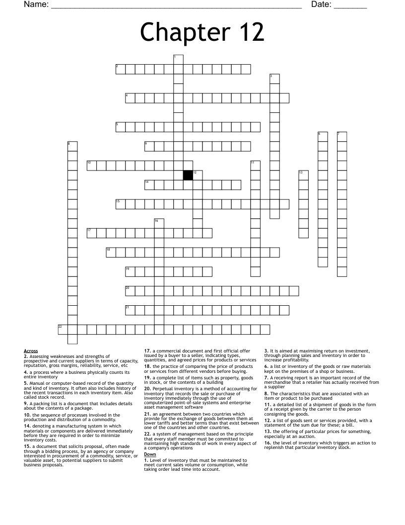 Vocabulary Words ch1 Supply Chain Logistics (CLA) Worksheet WordMint