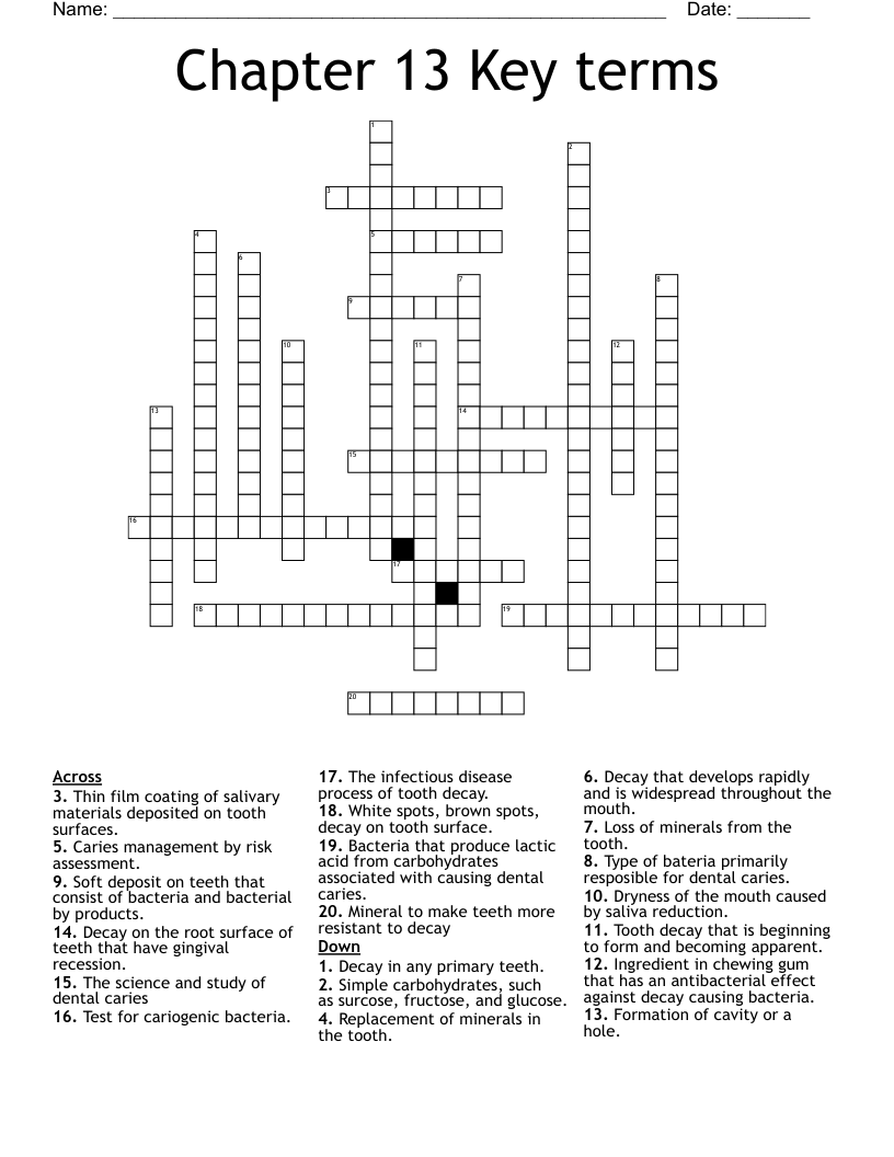 Pregnancy and Oral Health Crossword WordMint