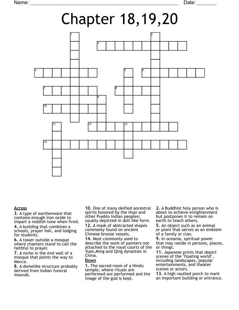 Chapter 18,19,20 Crossword WordMint
