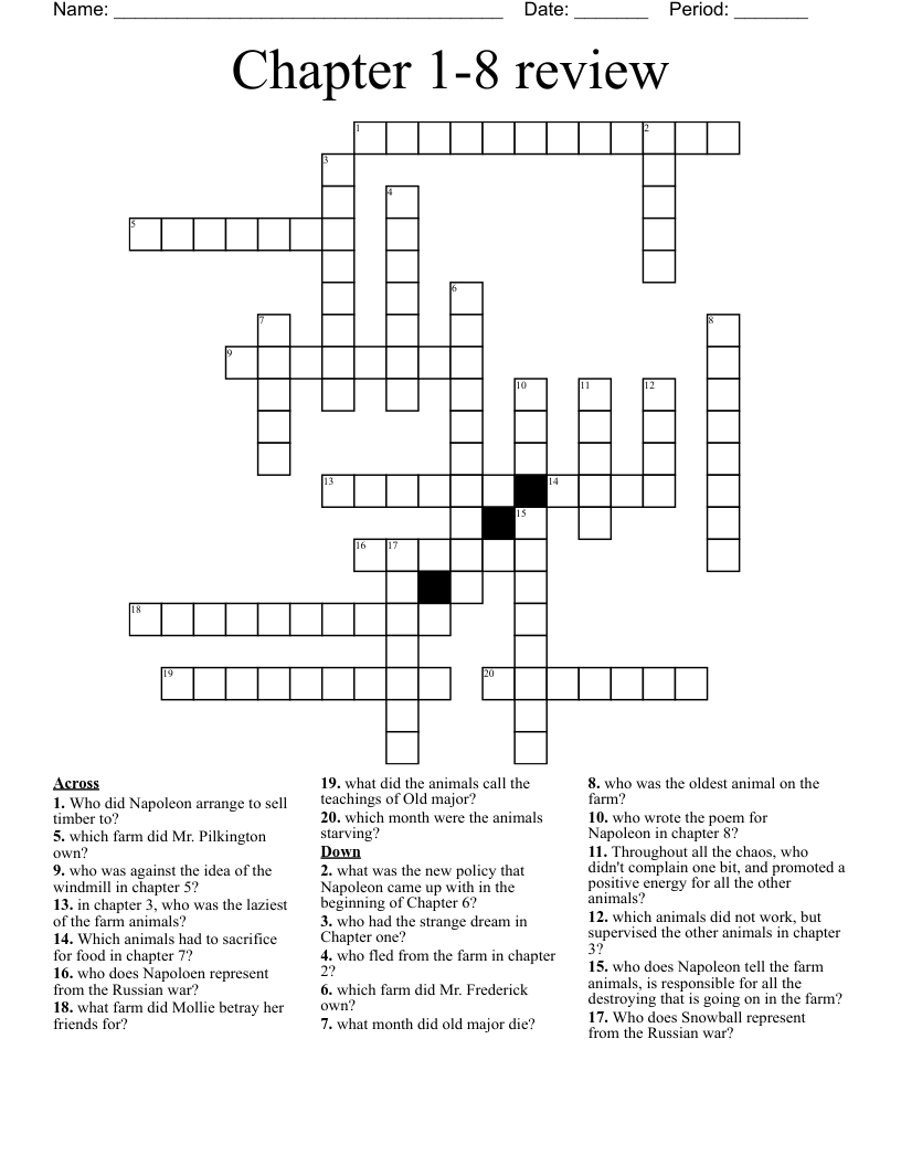 Chapter 18 review Crossword WordMint