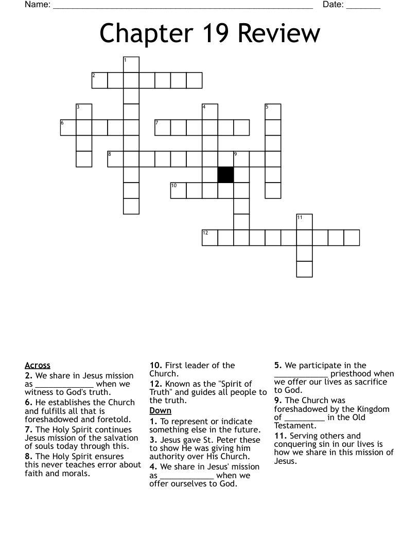 Chapter 19 Review Crossword WordMint