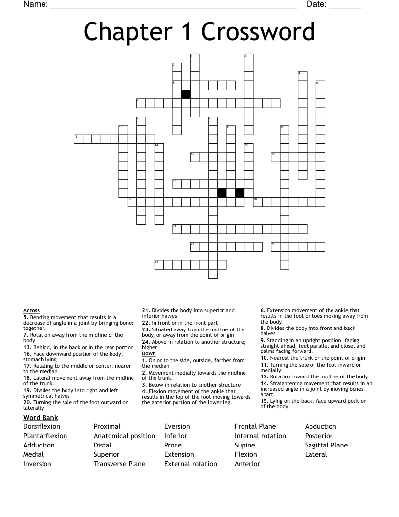 Chapter 1 Crossword WordMint