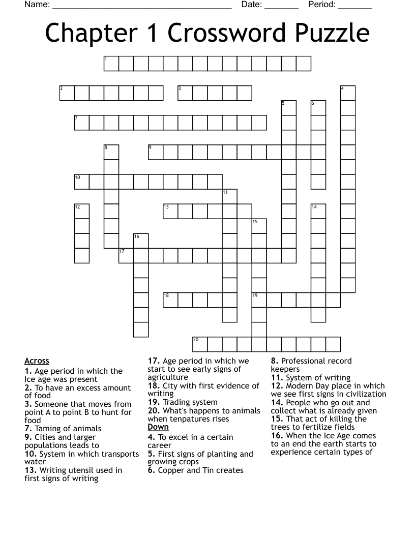 Chapter 1 Crossword Puzzle - WordMint