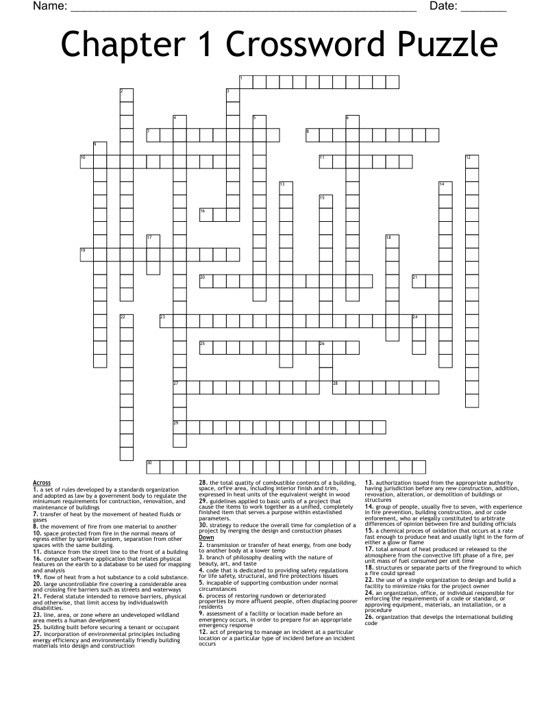 Chapter 1 Crossword Puzzle - WordMint