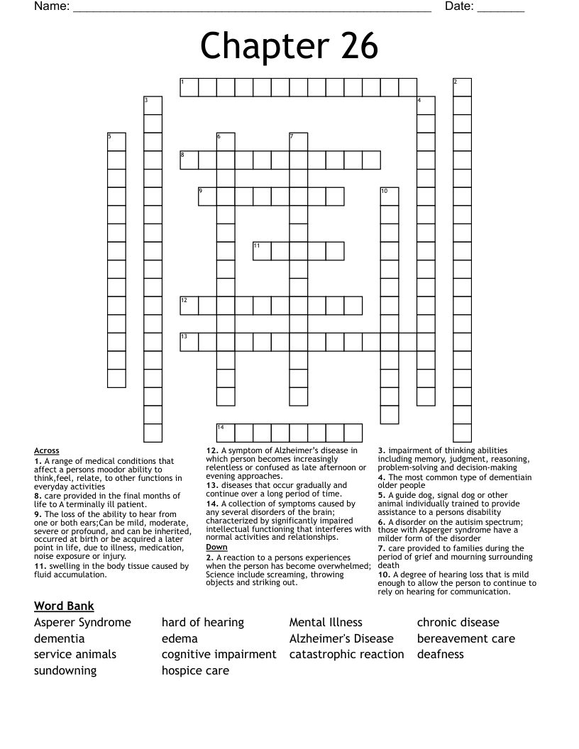 Chapter 26 Crossword WordMint