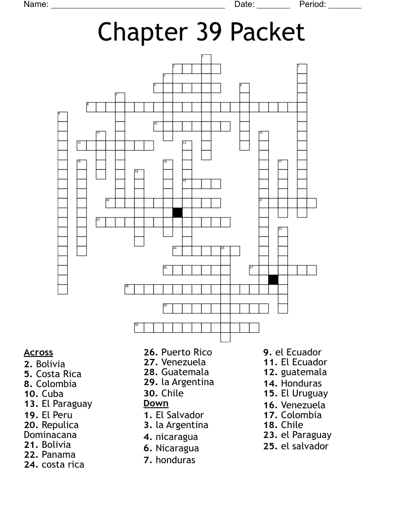 Central America Word Search WordMint