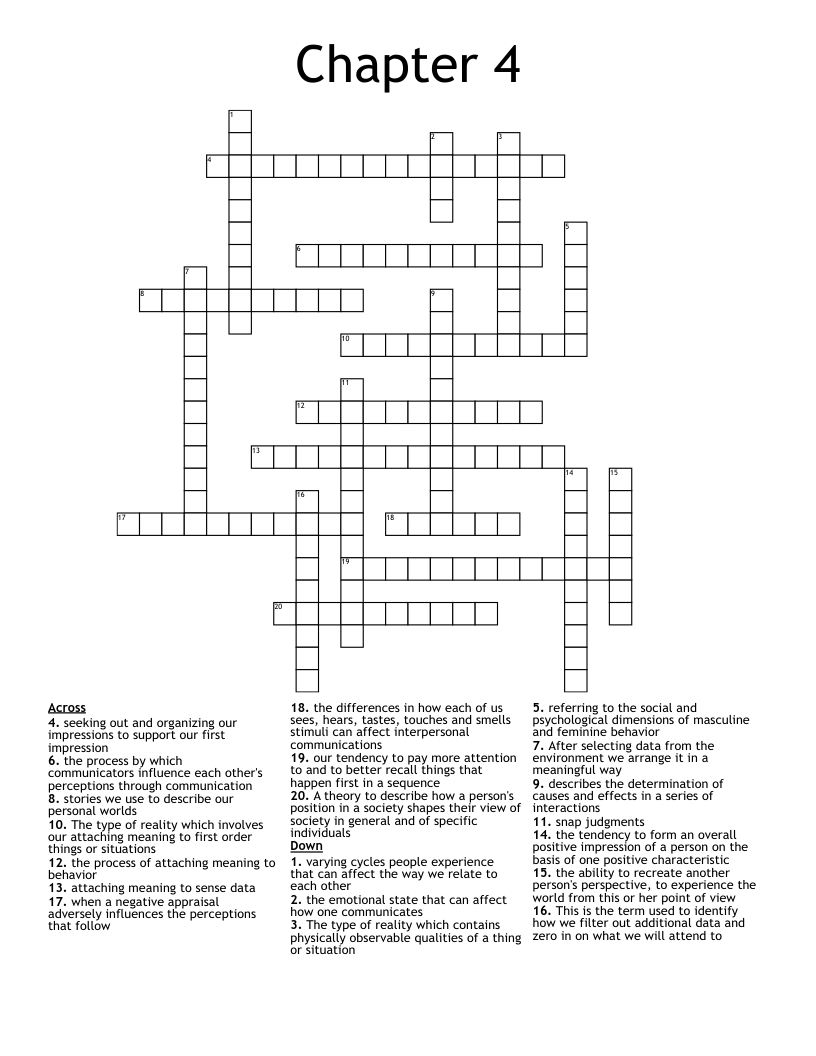 Chapter 4 Crossword WordMint