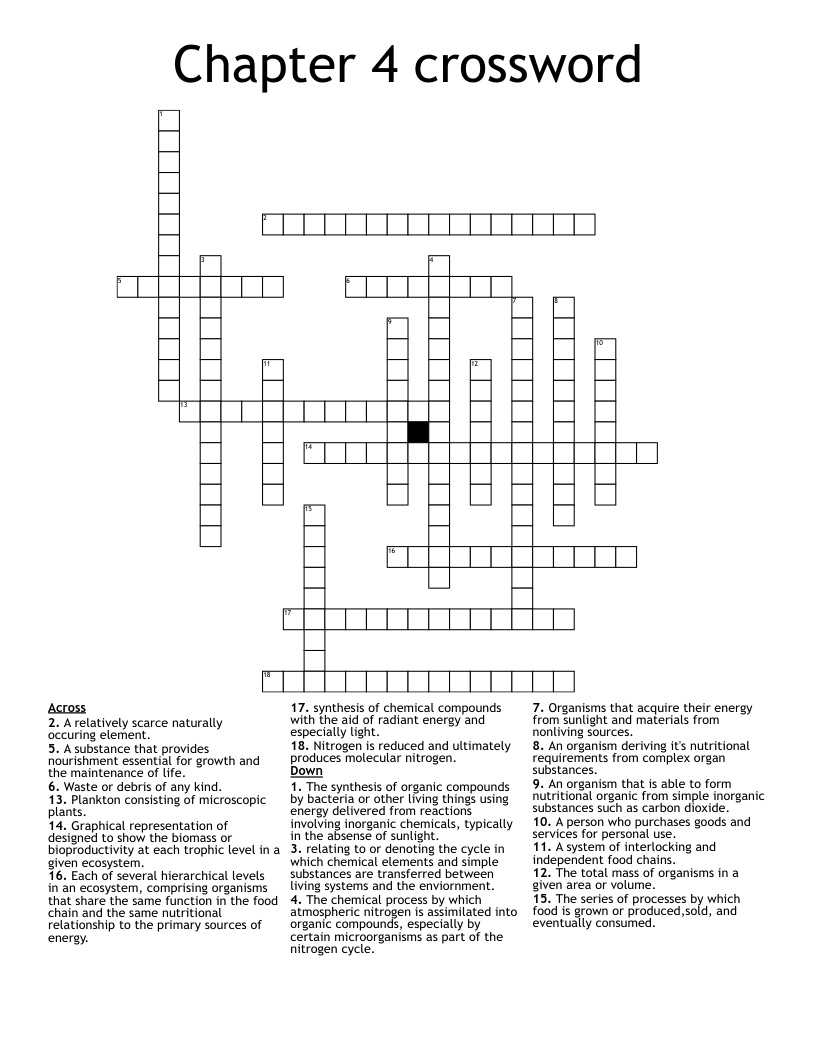 Chapter 4 crossword WordMint