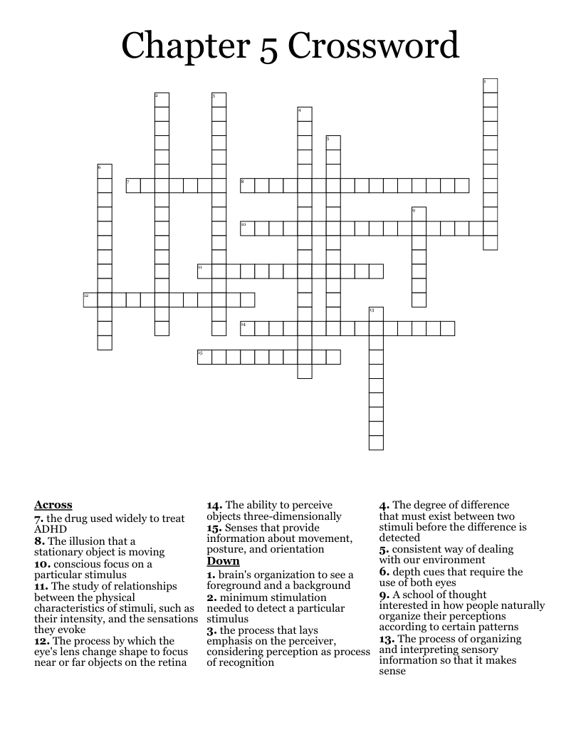 Chapter 5 Crossword WordMint