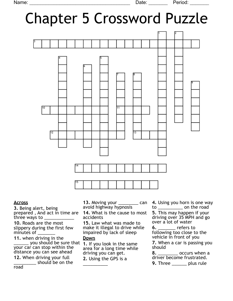 Chapter 5 Crossword Puzzle WordMint