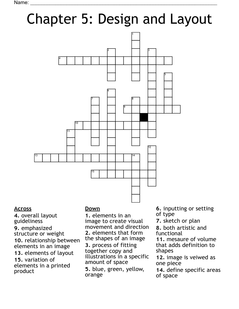 Chapter 5 Design and Layout Crossword WordMint